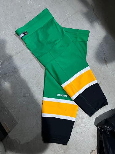 Green Used Senior CCM Pro Stock Socks