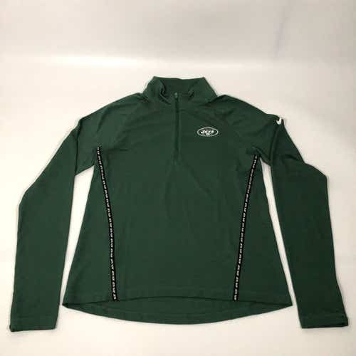 New York Jets Nike Mens Sweater S Small Green 1/4 Zip Pullover Dri Fit NFL Shirt
