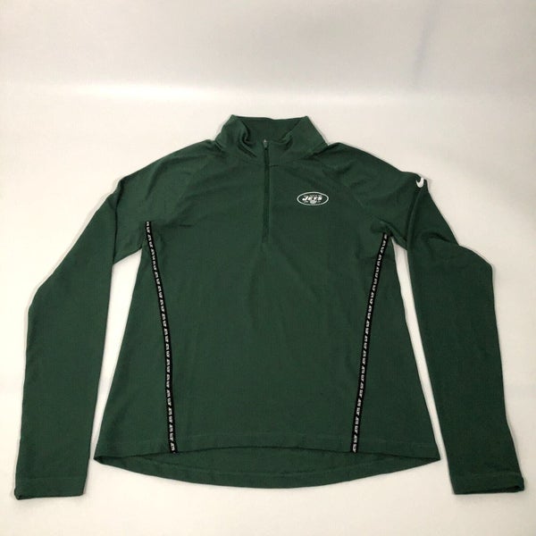New York Jets Nike Mens Sweater S Small Green 1/4 Zip Pullover Dri Fit NFL Shirt