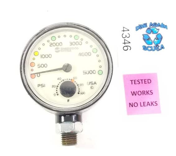 Sherwood 5000 PSI SPG Submersible Scuba Pressure Gauge w Thermometer       #4346