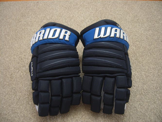 Hockey Gloves-Excellent Condition Pro Stock Warrior Alpha QX Pro Gloves 13" Letestu Winnipeg Jets