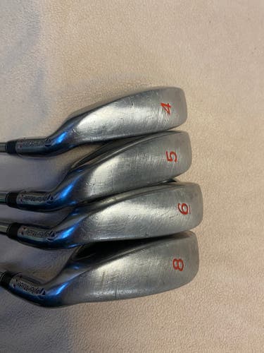 Used Men's TaylorMade rac Right Handed Iron Set Stiff Flex 4 Pieces Steel Shaft