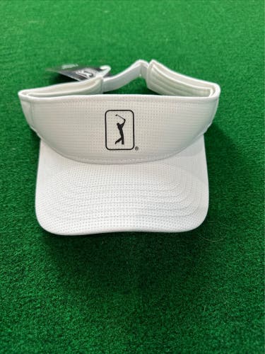 New PGA Tour AIRFLUX Fairway Mesh Golf Visor Cap in Bright White - Stay Cool