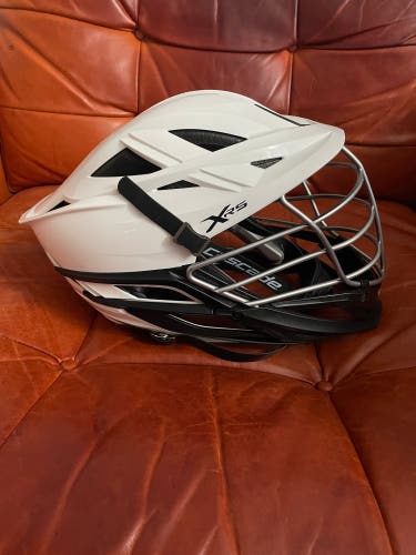 Cascade XRS Lacrosse Helmet - White with Chrome Facemask (Retail: $350)