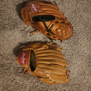 Bundle 2 Rawlings Right Hand Throw Derek Jeter Pl120 & RBG74 Baseball Glove 12"