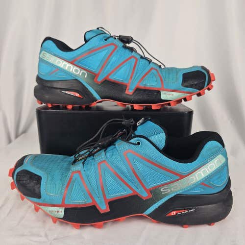 Salomon Speedcross 4 Trail Hiking Running Shoes Womens Size 8.5 Blue Red Black