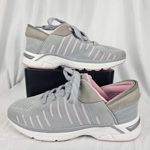 ZEBA Shoes Hands Free Comfort Slip On Walking Shoes Grey/Pink Women’s Size 10.5