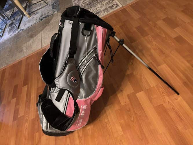 USKG US Kids Golf Tour Series PINK GIRLS Junior Stand Bag Backpack Straps
