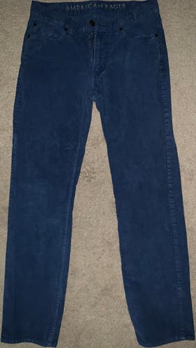 American Eagle corduroy pants mens 30x32 Original Straight fit - blue jean color
