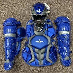 All Star System 7 Axis Youth 10-12 Catchers Gear Set - Royal Blue Grey