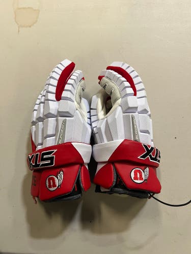 BRAND NEW NEVER USED University of Utah Team Issued STX Surgeon RZR Lacrosse Gloves