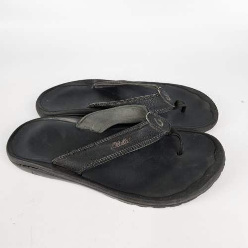 OluKai OHANA Men's Size: 11 Flip Flop Sandals Shoe Slip On Black