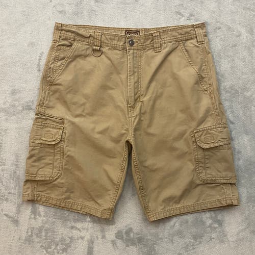 CE Schmidt Workwear Cargo Shorts Men 38 Khaki 11.5" Inseam Twill Ripstop Pockets