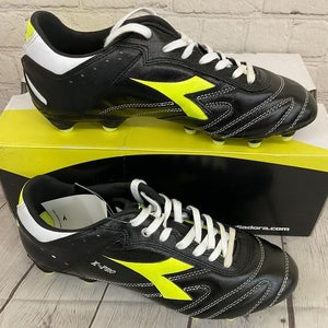 Diadora C3444 Italica K Pro MG14 Men's Soccer Cleats Black Yellow White US 7