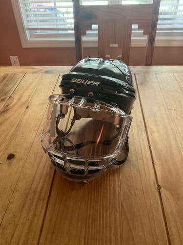 Used Medium Bauer 4500 Helmet and Bauer Concept II Full Face Shield Combo