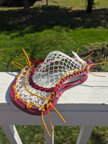 New Nike Strung L3 Head Dyed Maroon with Athletic Gold Strings Professionally Strung