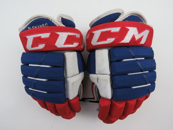 CCM 4 Roll 4R Pro Montreal Canadiens NHL Pro Stock Hockey Player Gloves Size 13"