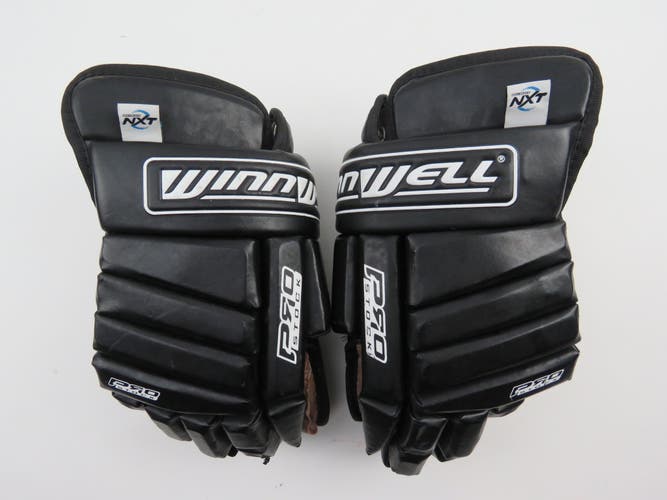 Vintage Winnwell Pro Stock Leather Hockey Gloves Senior Size 15" Black
