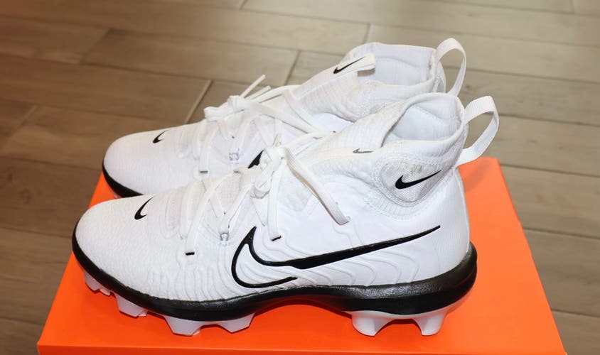 Size 7.5 Nike Alpha Huarache NXT MCS White Black Baseball Cleats