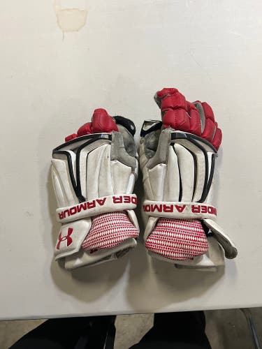 University of Utah Team Issued Under Armor Lacrosse Biofit 2 Lacrosse Goalie Gloves