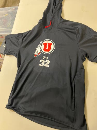 University of Utah Lacrosse Team Issued T-Shirt Hoodie #32