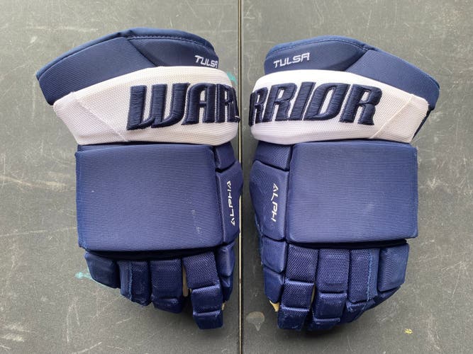 Warrior Alpha LX Pro Stock 15" Hockey Gloves Blue OILERS 4679