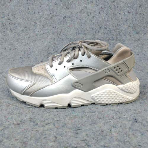 Nike Air Huarache Run SE Low Womens 8.5 Shoes Gray Silver 859429-002 NO INSOLES