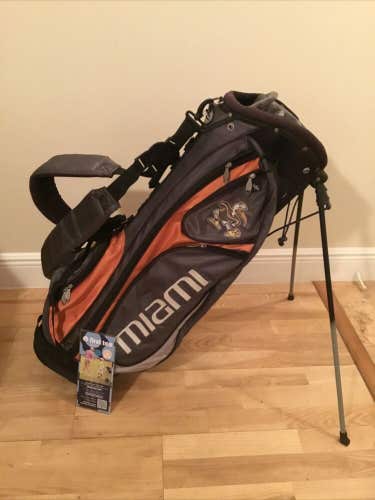 Team Sport Miami Hurricanes Stand Golf Bag with 7-way Dividers (No Rain Cover)