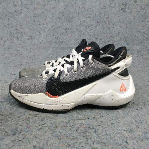Nike Zoom Freak Boys 4Y Basketball Shoes White Gray Black Sneakers CW3227-101