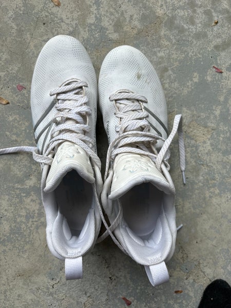 White Used Unisex High Top Turf Cleats Freeze