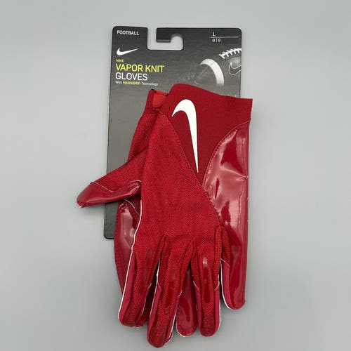 Nike Vapor Knit Football Receiver Gloves Deep Red MagniGrip Men’s Large DM0056-678