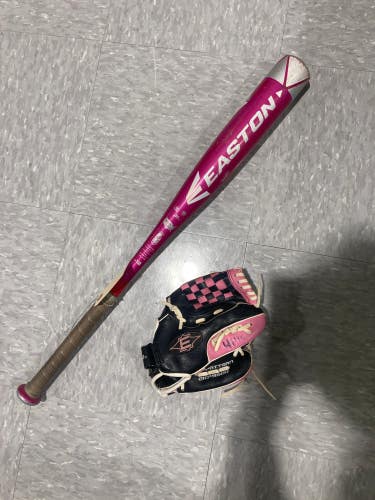 Softball Starter Kit 2018 Easton Pink Sapphire Bat (-10) Alloy 17 oz 27" WITH Glove