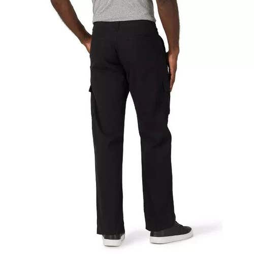 NWT Wrangler Men's Relaxed Fit Flex Cargo Pants Black 36x30