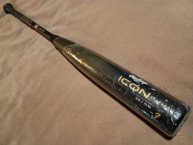 USED 2023 Rawlings ICON BBCOR 33/30 (-3) 2 5/8" BBCOR Composite Baseball Bat