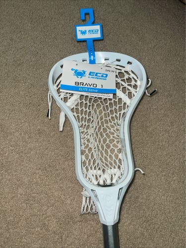 New With Tags White ECD Lacrosse Bravo 1 Stick