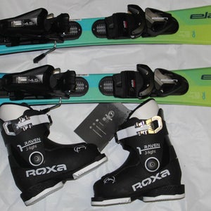 NEW ELAN pinball 70cm kids skis with bindings  +Roxa ski boots 15.5 mondo /US 7