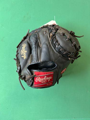 Used Rawlings Premium Series Right Hand Throw Catcher's Baseball Glove 32.5"