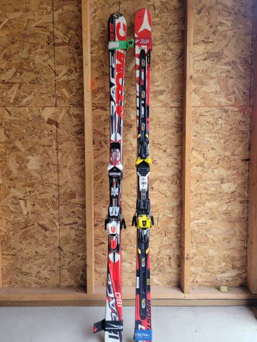 Used 2018 Atomic 180 cm Racing Race Skis With Bindings Max Din 12