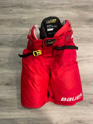Senior Bauer  Supreme Ultrasonic Hockey Pants Red