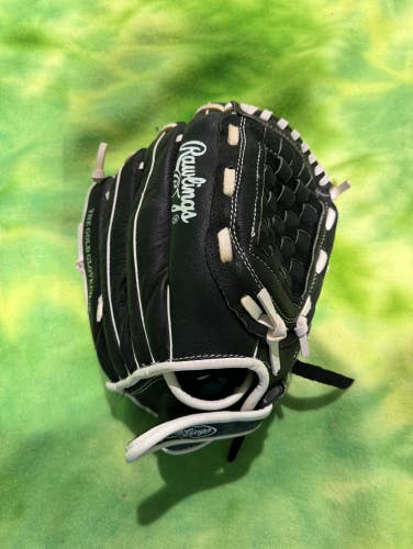 Black Used Kid Pitch Rawlings Highlight Right Hand Throw Outfield Softball Glove 12"