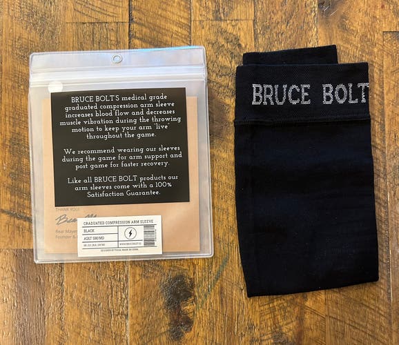 Bruce Bolt Black Graduated Compression Arm Sleeve Size SM/MD