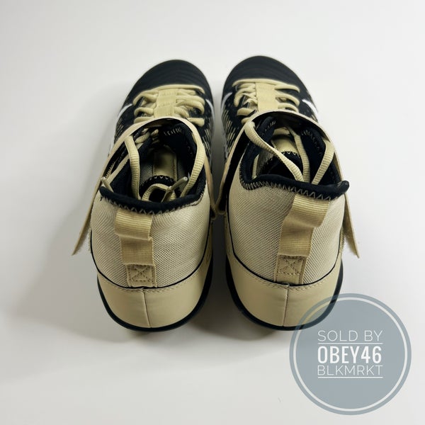 Nike Alpha Menace Pro 2 Mid Black Gold Football Cleats 13.5