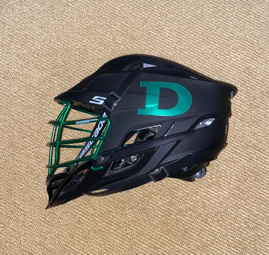 Cascade S Matte Black Lacrosse Helmet with Neon Green Cage - New