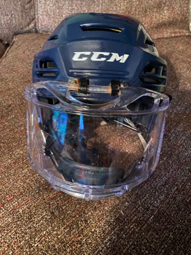 Used Medium CCM Tacks 310 Helmet Includes Full Face Clear Visor - Great condition!