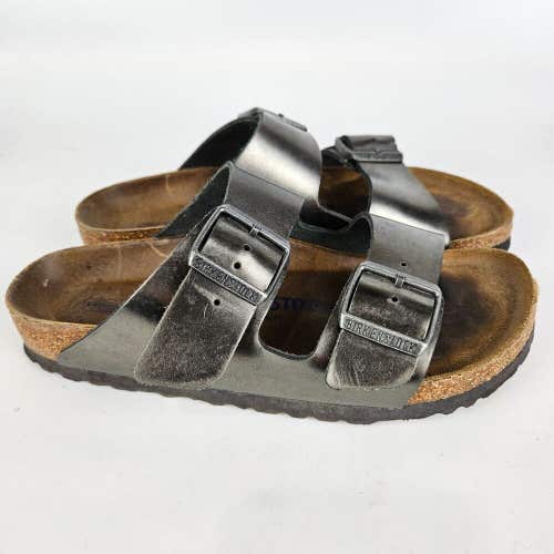 Birkenstock Arizona Women's 37 / 6 Metallic Leather Soft Footbed Sandals Shoe