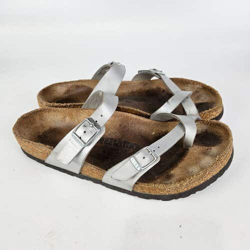 Birkenstock Mayari Toe Loop Slip On Sandals Silver Womens Size: 40 / 9