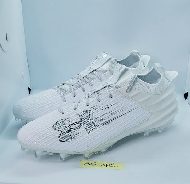 Under Armour Blur Smoke 2.0 MC White Football Cleats 3026330-101