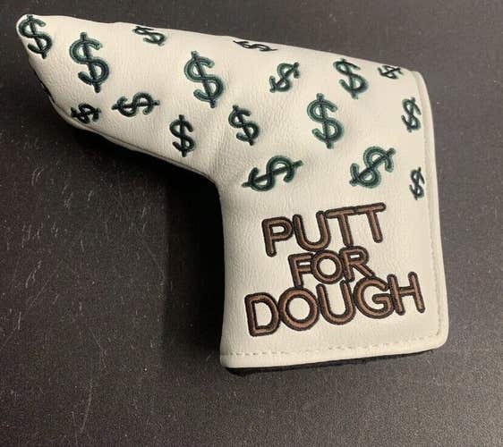Putt For Dough Drive For Show Blade Putter Head Cover Magnetic Closure Funny New