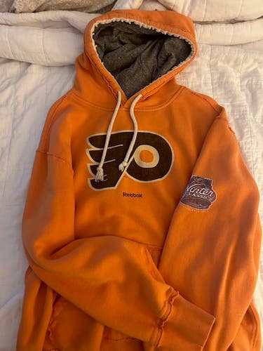 Philadelphia Flyers Winter Classic Pro Stock Team Issue Orange Men's Reebok Hoodie