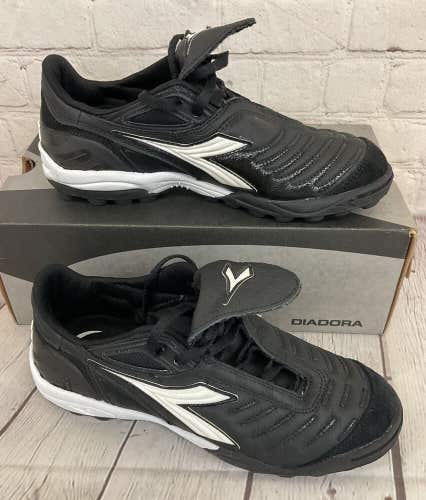 Diadora 147670 C641 Maracana TF Women's Soccer Cleats Black White US Size 6.5